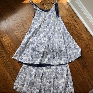 Anais Two piece print dress skirt and top